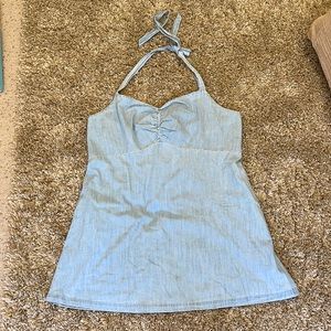 Denim halter dress